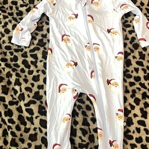 Kyte BABY White Santa Print Kids Footie